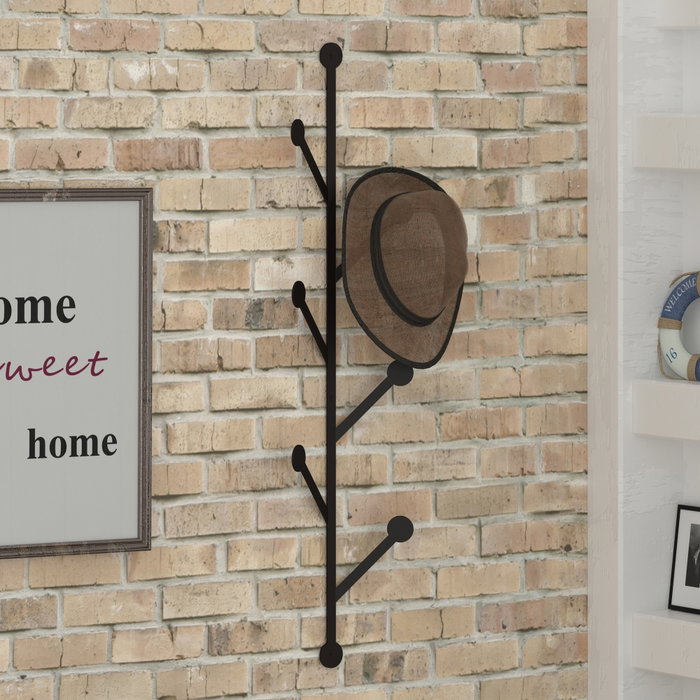 Hanah Home Gancho de Pared Metal Negro Moderno Industrial Multifuncional 94cm